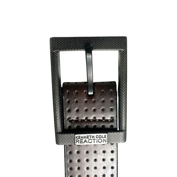 Kenneth Cole Reaction Ombré Perforated Belt Metal Buckle Men's Size 40 Brown - Picture 2 of 4